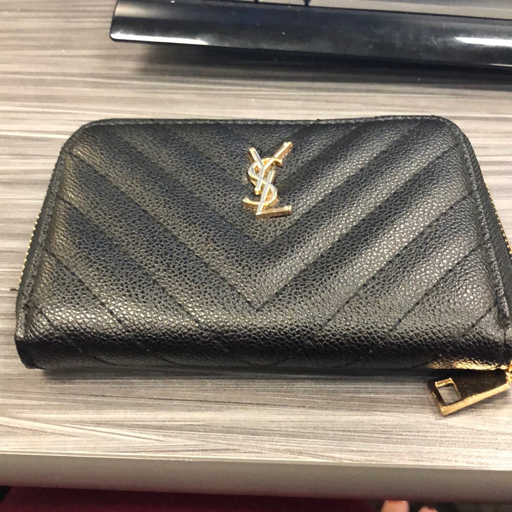 Monogrammed Saint Laurent leather wallet